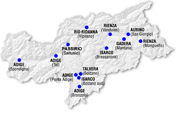 Mappa delle stazioni di rilevamento