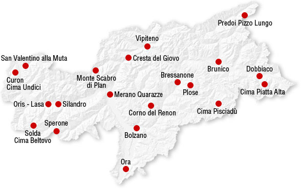 Mappa delle stazioni di rilevamento