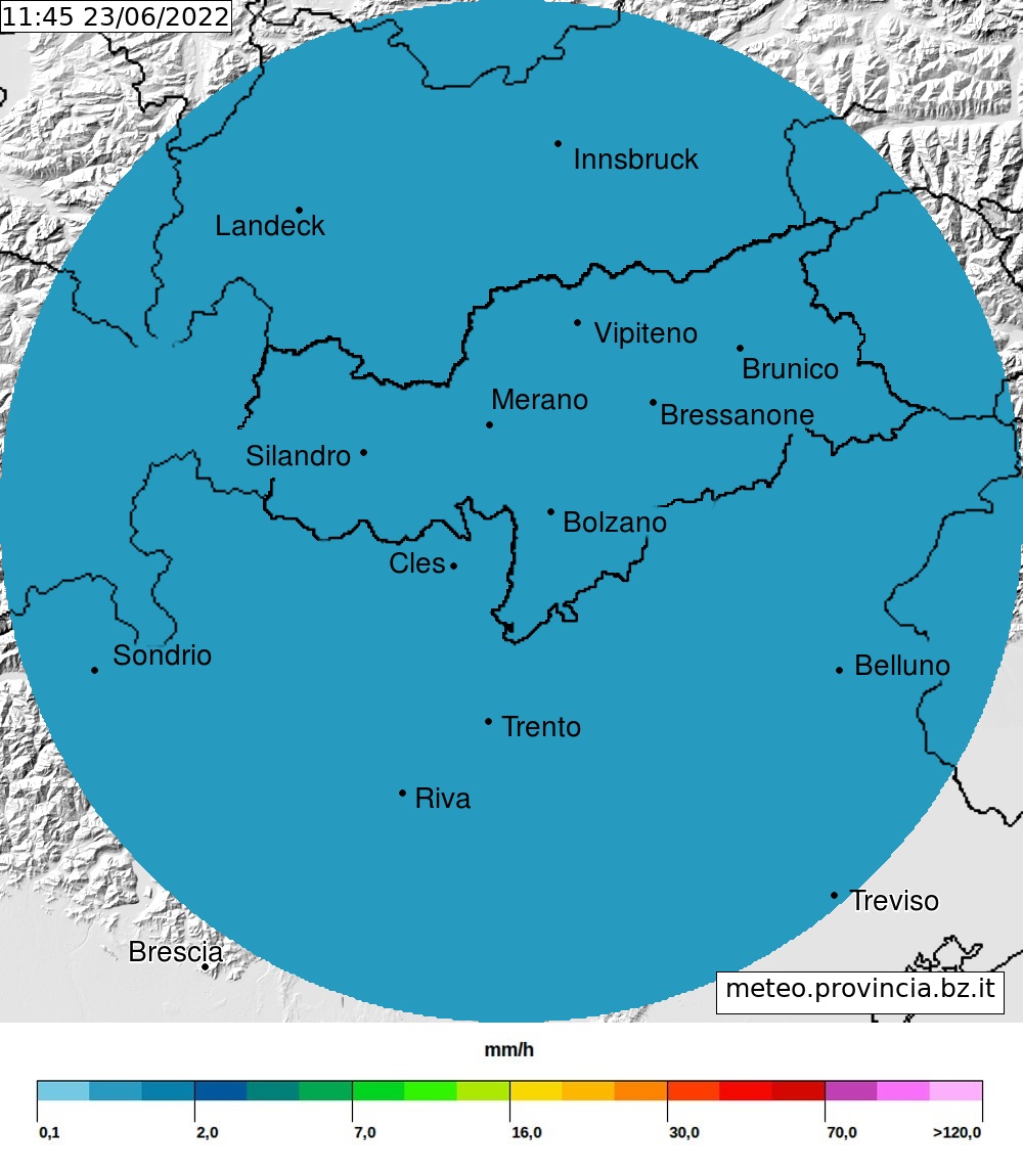 animazione radar trentino