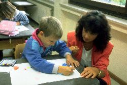 teacher with student