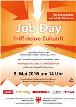 Zu einem "Job Day" mit fünf großen Südtiroler Unternehmen sind Jugendliche zwischen 16 und 29 Jahren am Montag, 9. Mai