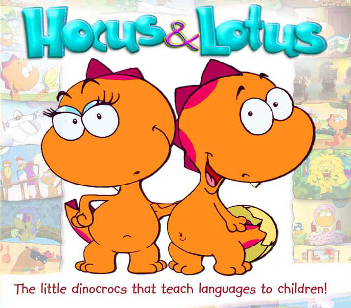 Hocus & Lotus die Dinosaurier, mit denen Kinder Sprachen lernen