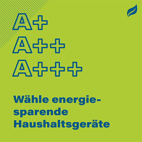 Wähle energiesparende Haushaltsgeräte