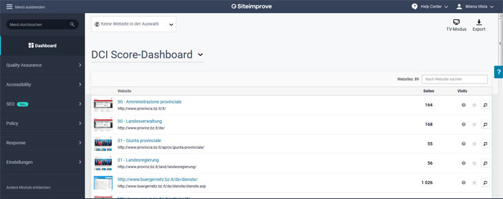 Screenshot Siteimprove