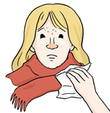 Eine Frau ist krank.