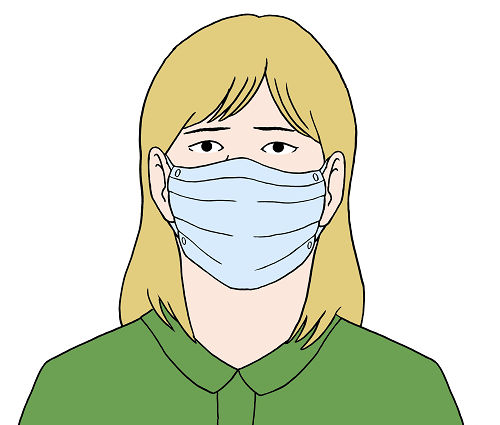 Die Maske bedeckt Nase und Mund.